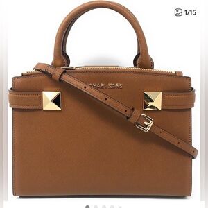 Michael Kors Tan Satchel with Gold Accents